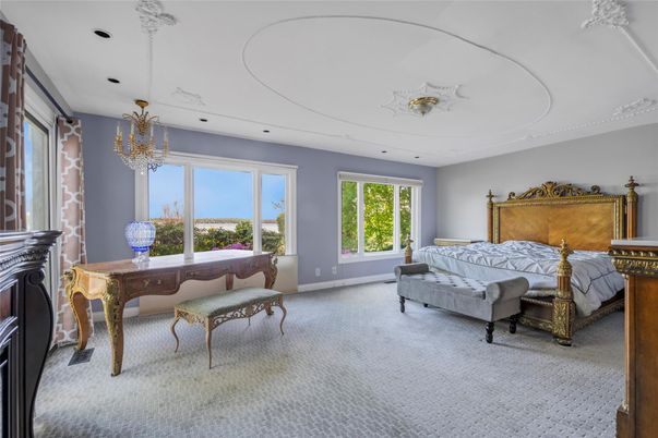 Bedroom, Chandelier, Fireplace, Interior