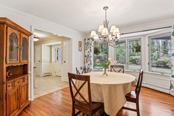 Chandelier, Dining room, Interior, Wood Texture Flooring