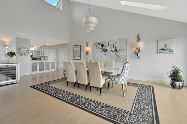 Chandelier, Dining room, Interior, Pendant Lights, Wood Texture Flooring