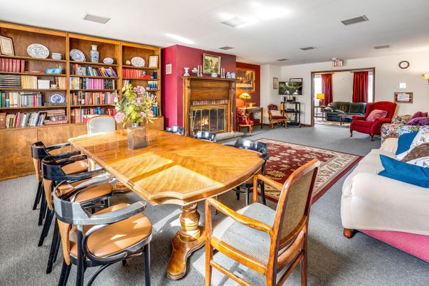 Dining room, Fireplace, Interior, Living room