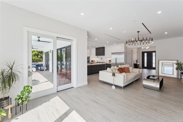 Interior, Kitchen, Living room, Pendant Lights, Recessed Lighting, Stainless Steel Appliances, Wood Texture Flooring