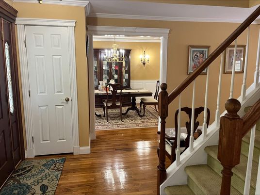 Chandelier, Dining room, Interior, Wood Texture Flooring