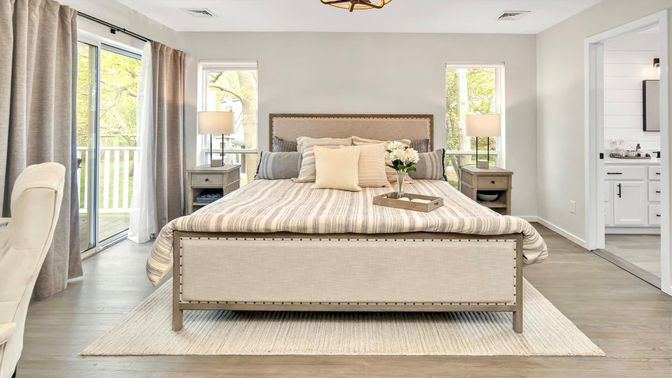 Bedroom, Interior, Wood Texture Flooring