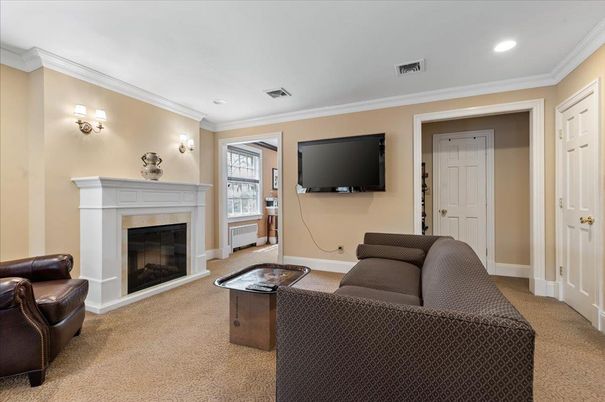 Fireplace, Interior, Living room, Recessed Lighting