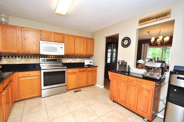 Chandelier, Interior, Kitchen, Stainless Steel Appliances
