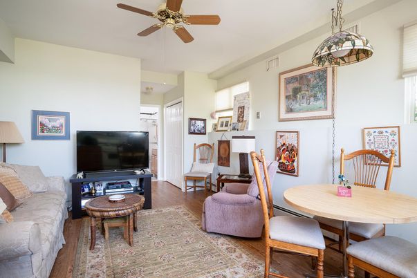 Dining room, Interior, Living room, Pendant Lights, Wood Texture Flooring