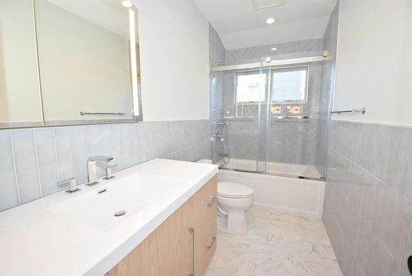 Bathroom, Glass Shower, Interior, Marble, Recessed Lighting