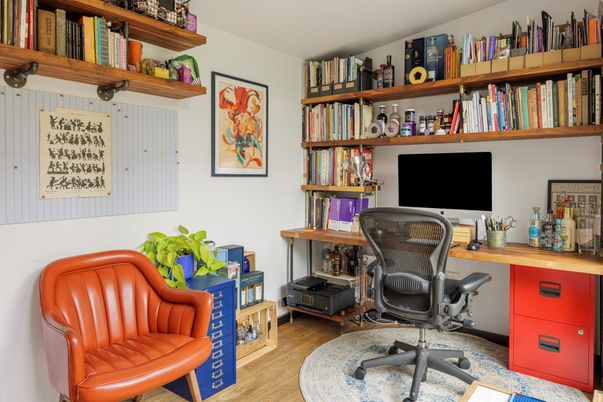 Home Office, Interior, Wood Texture Flooring