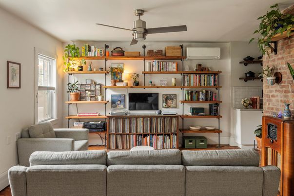 Interior, Living room, Stone Walls, Wood Texture Flooring