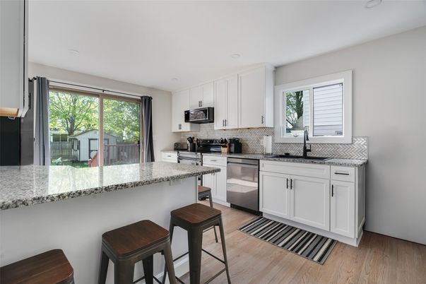 Interior, Kitchen, Recessed Lighting, Wood Texture Flooring