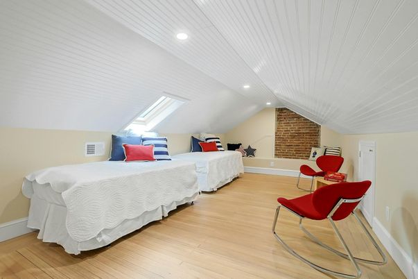 Bedroom, Interior, Recessed Lighting, Stone Walls, Wood Texture Flooring