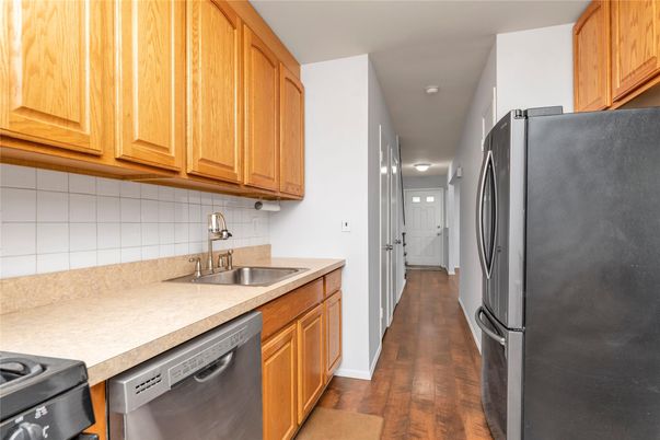 Interior, Kitchen, Stainless Steel Appliances, Wood Texture Flooring