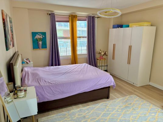 Bedroom, Interior, Pendant Lights, Wood Texture Flooring