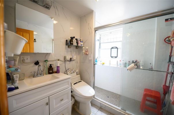 Bathroom, Glass Shower, Interior, Marble Walls
