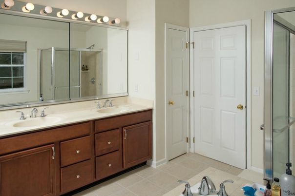 Bathroom, Dual Sink Vanities, Glass Shower, Interior