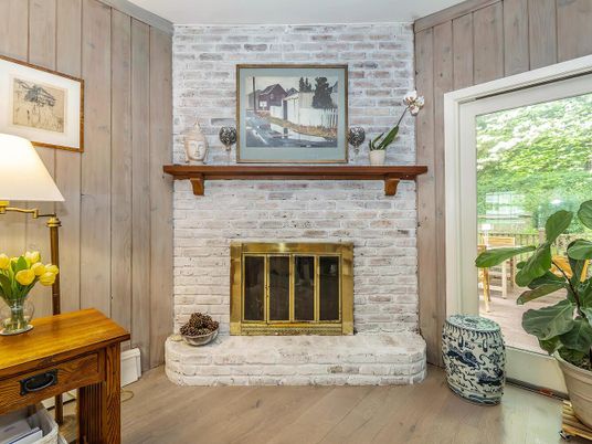 Fireplace, Interior, Stone Walls, Wood Texture Flooring, Wooden Walls
