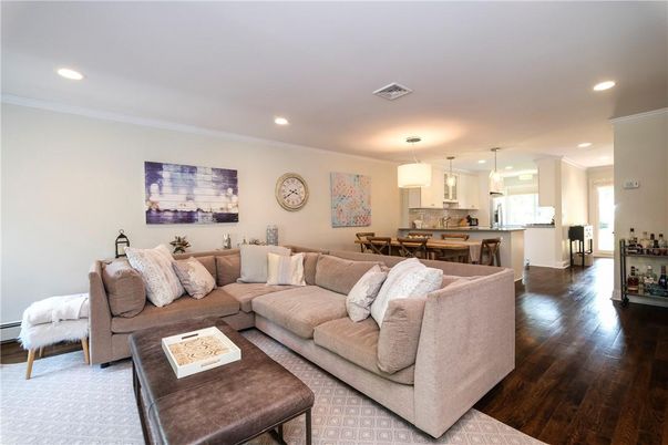 Dining room, Interior, Kitchen, Living room, Pendant Lights, Recessed Lighting, Wood Texture Flooring