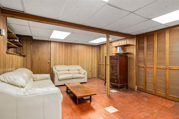 Interior, Living room, Recessed Lighting, Wooden Walls