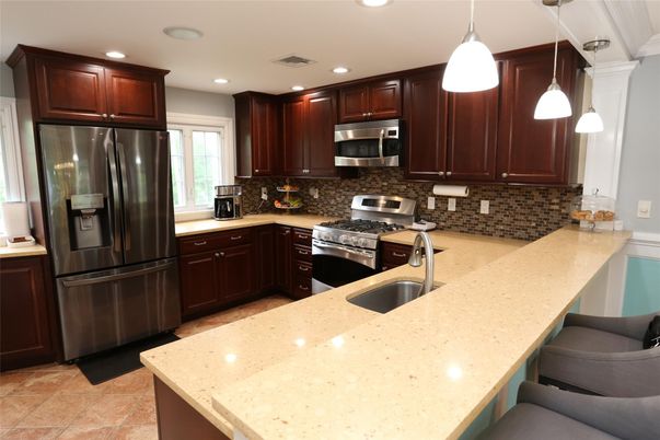 Interior, Kitchen, Pendant Lights, Recessed Lighting, Stainless Steel Appliances