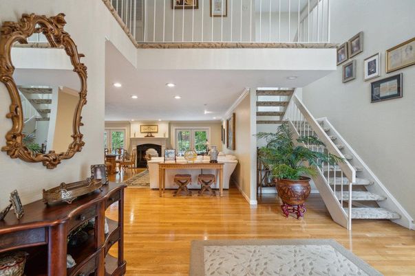 Fireplace, Interior, Recessed Lighting, Wood Texture Flooring
