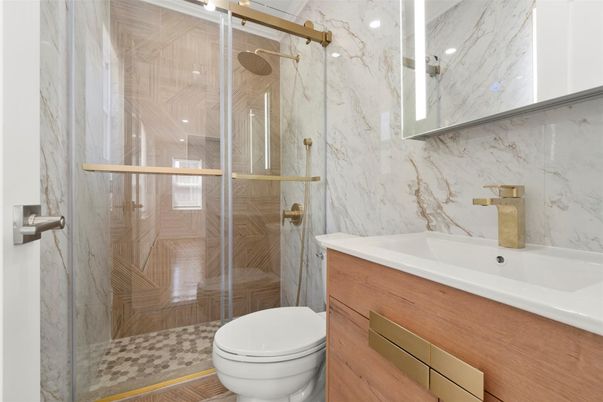 Bathroom, Glass Shower, Interior, Marble Walls