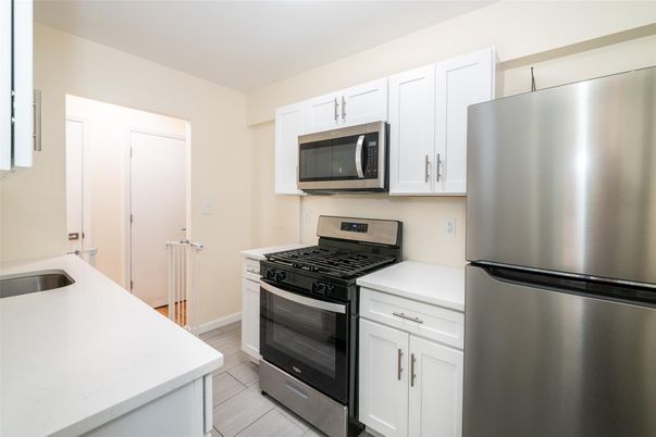 Interior, Kitchen, Stainless Steel Appliances, Wood Texture Flooring