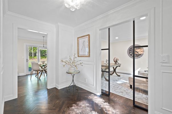 Home Office, Interior, Recessed Lighting, Wood Texture Flooring