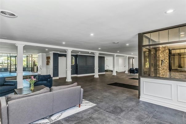 Interior, Living room, Recessed Lighting, Stone Walls