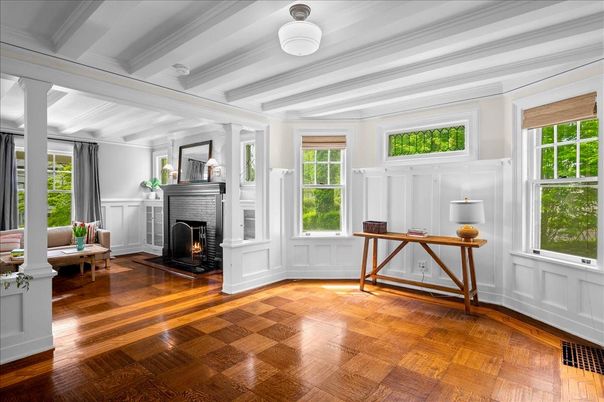 Fireplace, Interior, Wood Texture Flooring