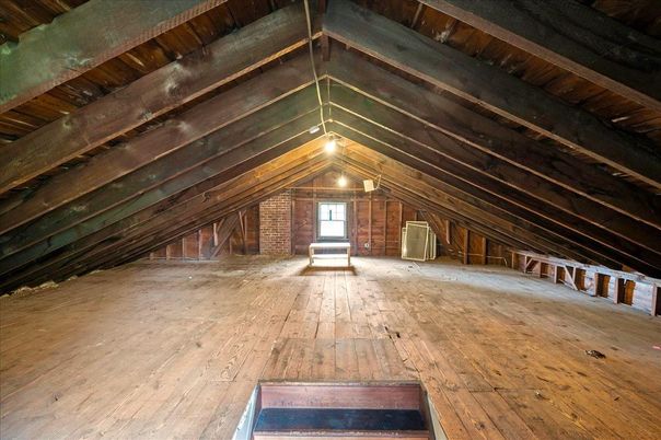 Empty room, Interior, Stone Walls, Wooden Beams, Wooden Ceilings, Wood Texture Flooring