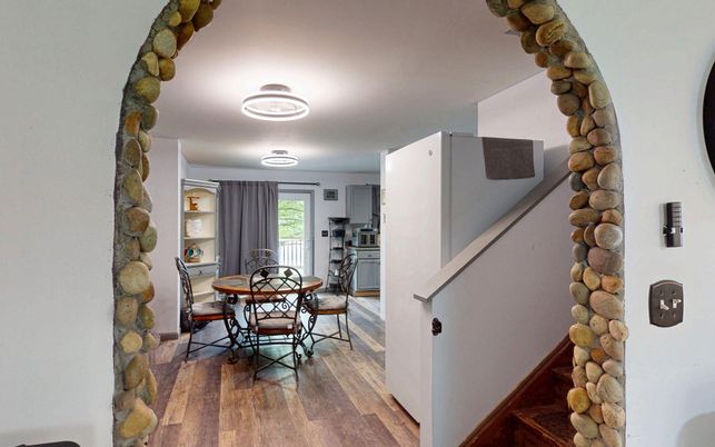 Dining room, Interior, Wood Texture Flooring