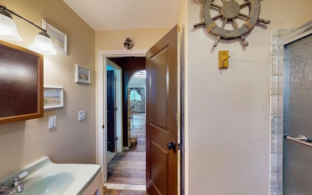 Bathroom, Interior, Wood Texture Flooring