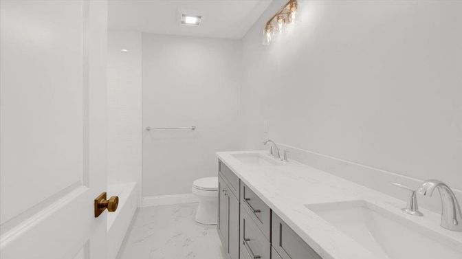 Bathroom, Dual Sink Vanities, Interior, Marble