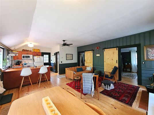 Interior, Kitchen, Living room, Wood Texture Flooring