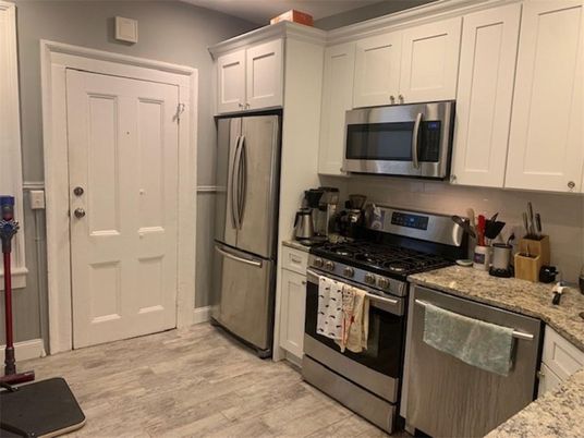 Interior, Kitchen, Stainless Steel Appliances, Wood Texture Flooring