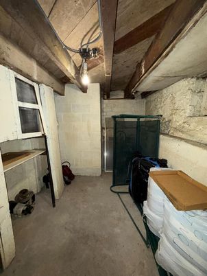 Interior, Stone Walls, Wooden Beams
