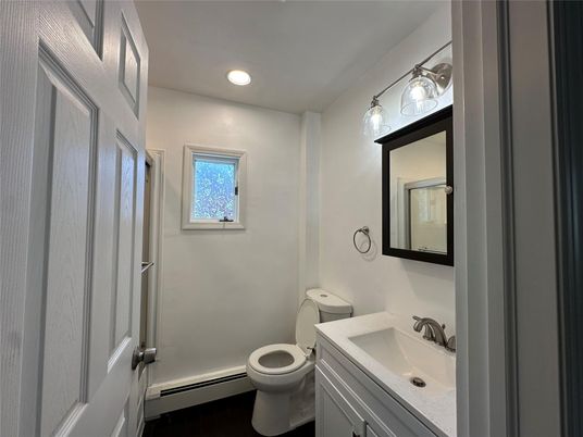 Bathroom, Interior, Recessed Lighting, Wood Texture Flooring