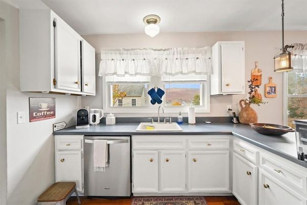 Interior, Kitchen, Pendant Lights, Stainless Steel Appliances, Wood Texture Flooring