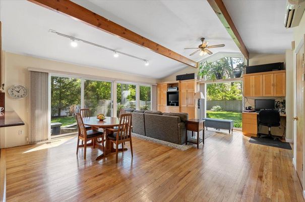 Dining room, Interior, Living room, Wooden Beams, Wood Texture Flooring