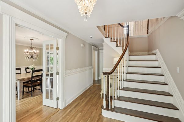 Chandelier, Dining room, Interior, Wood Texture Flooring