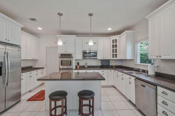 Interior, Kitchen, Pendant Lights, Recessed Lighting, Stainless Steel Appliances