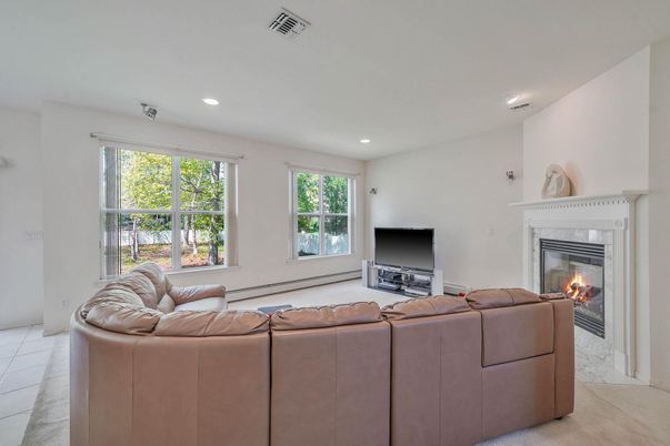 Fireplace, Interior, Living room, Recessed Lighting
