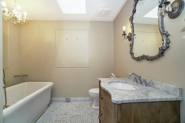 Bathroom, Chandelier, Dual Sink Vanities, Free Standing Baths, Interior