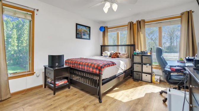 Bedroom, Home Office, Interior, Wood Texture Flooring