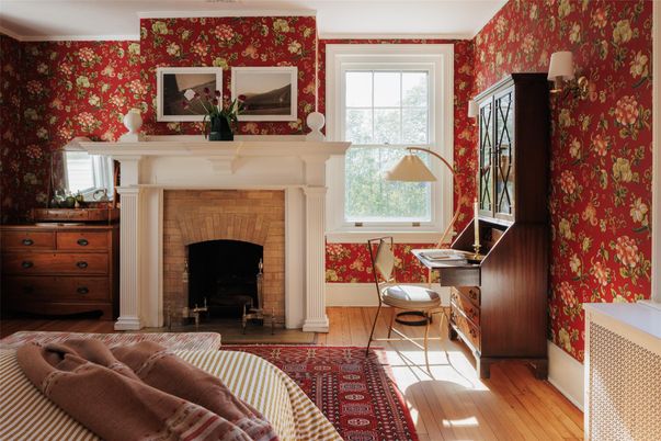 Fireplace, Home Office, Interior, Wood Texture Flooring