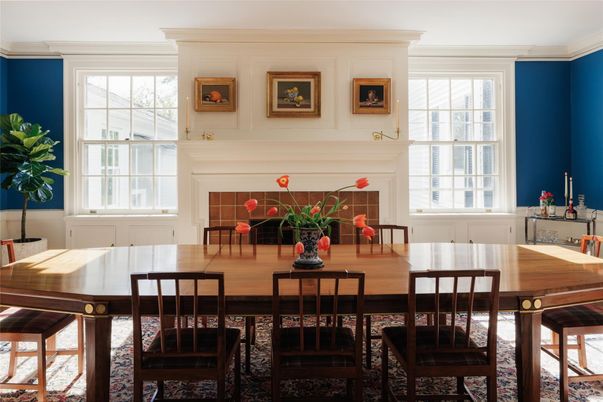 Dining room, Fireplace, Interior