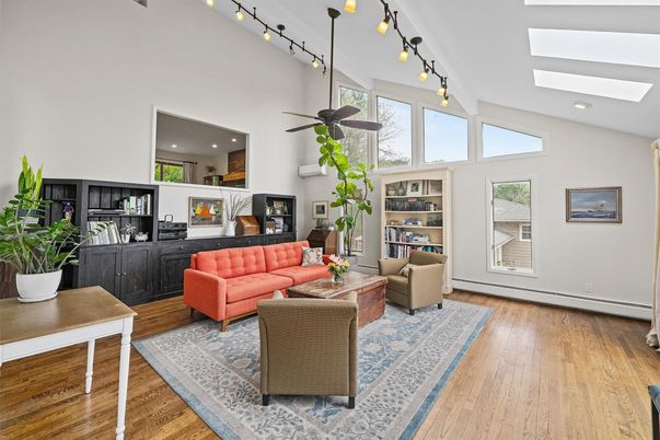 Interior, Kitchen, Living room, Recessed Lighting, Wood Texture Flooring
