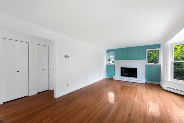 Empty room, Fireplace, Interior, Wood Texture Flooring