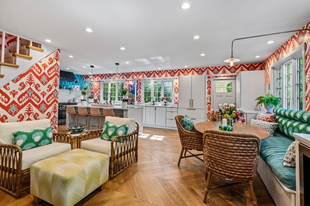 Dining room, Interior, Kitchen, Living room, Pendant Lights, Recessed Lighting, Wood Texture Flooring