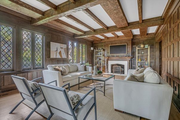 Fireplace, Interior, Living room, Wooden Beams, Wood Texture Flooring, Wooden Walls